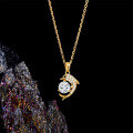 Sterling Silver New Korean Style Exquisite Cute Dolphin Moissanite Necklace-0-1