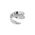 wholesale S925 Sterling Silver Korean Version INS Original Niche Design Minimalist Versatile Mismatched Textured Open Ring for Women-0-5