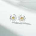 925 Sterling Silver Daisy Necklace, Unisex Simple Daily Wear Ins Style-0-0