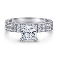 wholesale S925 silver square zircon ring, cross-border style, tarnish-resistant women's diamond ring set-0-25
