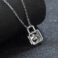 Sterling Silver Moissanite Jumping Heart Pendant Necklace Wholesale-0-1