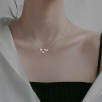 wholesale S925 Sterling Silver W Letter Necklace, Light Luxury Niche Summer English Collarbone Chain, Ins Minimalist Style Simple Jewelry-W necklace (copper plated with white gold)