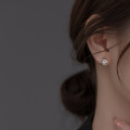 wholesale S925 silver wide-milled floral round ear clips, summer minimalist unisex elegant ear accessories M01864-0-0