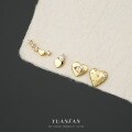 wholesale S925 Sterling Silver Hot-Sale Wholesale Set: Distant Heart Micro-Inlaid Stud Earrings, Minimalist Design-0-3
