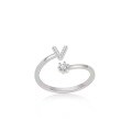 wholesale S925 Sterling Silver 26 Letter Ring, Fashionable Minimalist Everyday Versatile Open-Ended Adjustable One-Size Ring-0-26