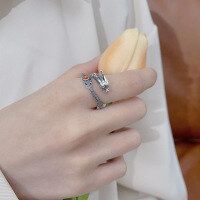 wholesale S925 Sterling Silver Retro Vintage Dragon Tail Ring, Traditional Chinese Style New Knuckle Ring-YJ1134/approx. 4.7g Adjustable opening