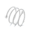 wholesale S925 Sterling Silver European and American Cross-Border Minimalist Style Threaded Elastic Twist Ring Sweet and Cool Trendy Versatile Band-0-4