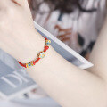wholesale S925 Sterling Silver Original Chinese Trend Red Rope Bracelet for Women, New Chinese Style Autumn/Winter Couple Lucky Bead Accessory Wholesale-0-3