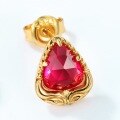 wholesale 10K Gold Plated S925 Silver Pigeon Blood Red Corundum Drop Earrings for Women, Japanese and Korean Creative Design, Fresh and Versatile High-End Style-0-2