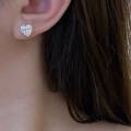wholesale 925 Sterling Silver New Heart-shaped Earrings with Trapezoid Design, Trendy, Elegant, and Versatile Style-0-2