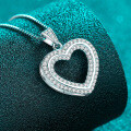 S925 Silver Moissanite Double-Layer Heart Pendant Necklace-0-1