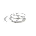 wholesale S925 Sterling Silver 186 Korean Version Fashionable and Personalized CHIC Style Micro-Inlaid Double-Layer Line Articulated Open Ring-0-4