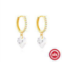 wholesale S925 Sterling Silver Classic Diamond-Encrusted Ultra-Sparkling Hoop Earrings,。-Gold#3 925 Silver