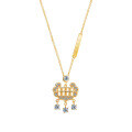S925 Silver Ethnic Retro Longevity Lock Pendant Necklace-0-3