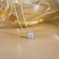 wholesale 10K Gold Lab-Grown Diamond Four-Leaf Clover Necklace for Women, Laboratory Diamond Collarbone Chain-0-3
