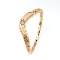 wholesale 925 Silver Gold Plated Japanese Minimalist Geometric V-Shaped Ring, Stackable, Delicate Engraved Women's Band Factory Wholesale-Geometric Women's Ring Size 17