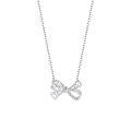 wholesale S925 Sterling Silver Fashionable And Lightly Luxurious Openwork Bow Necklace For Women, Small And Unique Design, Versatile Collarbone Chain, Ins-style Jewelry-0-0