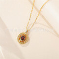 wholesale Original new 925 silver vintage oval zirconia necklace, petite chain for daily wear, collarbone chain-0-3