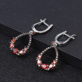 wholesale 925 Silver Exquisite and Luxurious Natural Garnet Earrings, Prosperity Series Gemstone Stud Earrings-0-1