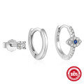 wholesale S925 Sterling Silver Classic Best-Selling Evil Eye Diamond-Encrusted Hoop Earring Ear Jewelry Set,INS-0-4