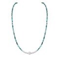 wholesale 925 Sterling Silver Beaded Necklace with Design-Forward, Niche Natural Turquoise, Black Spinel, and Amethyst Accents-0-4