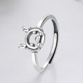 wholesale 925 Sterling Silver Q-style Hollow Pattern Small Dragon Thin Ring with National Style and Open Design for the Year of the Dragon-0-2