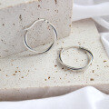 wholesale S925 Sterling Silver Korean-style Ear Clasp Earrings, Vintage Distressed Twist Rope Hoop Earrings for Women-0-1