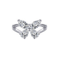 wholesale S925 Sterling Silver High-Carbon Diamond Butterfly Ring, Premium Ins Style Proposal Engagement Jewelry-Style 5 (3.6)  Size 5