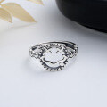 wholesale S925 Sterling Silver Chic Hollow Smiley Face Ring, Ins Stylish Niche Personality Index Finger Ring for Women-0-1