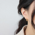 wholesale S925 Sterling Silver Gold-Plated Woven Minimalist Twist Rope Hoop Earrings for Women-0-2