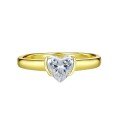 wholesale S925 silver jewelry, European and American new style 6*6 heart-shaped ring with 50-point high-carbon diamond, girly heart ring-0-4