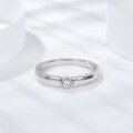 wholesale Metal material first: new fashionable minimalist style couple's pair of rings, silver set with moissanite engagement rings for boyfriend and girlfriend-0-1