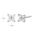 wholesale 925 Sterling Silver Zircon Flower Star Stud Earrings for women-0-5