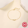 wholesale S925 Sterling Silver Infinite Loop Figure 8 Lucky Heart Diamond Accent Bracelet,-0-3