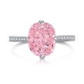 wholesale S925 Sterling Silver Borderless Live Streaming Women's Ring, Young Lady Style Light Luxury High-End 8A Ice-Cut Pink Zirconia Silver Ring-0-7