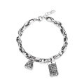 wholesale S925 Sterling Silver Retro Thick Chain Abacus Wealth Character Charm Bracelet Ethnic Style Trendy Women's Accessory-0-5