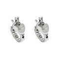 wholesale S925 Sterling Silver 098 Korean Version Ins Small and Unique Design Vintage Crown Heart-shaped Chain Ear Clips for Women-0-5