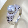 wholesale S925 Sterling Silver Style "Rich Lady's Joy" Design 8mm Women's Ring with Luxurious Inlay-0-3