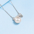 wholesale S925 Sterling Silver Women's Moissanite Light Luxury Micro-Set Flawless Freshwater Pearl Pendant Collarbone Necklace, Versatile and Elegant-0-2