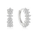 wholesale S925 Sterling Silver Geometric Studded Hoop Earrings, Minimalist Korean-style, Elegant, Unique, Niche, High-end Women's Earrings-0-16