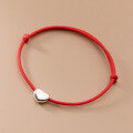 wholesale S925 Sterling Silver Red String Heart Bracelet with Chinese Style Design, Fresh and Delicate Heart-shaped Hand Accessory for Women S5878-0-1