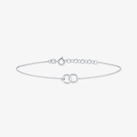 wholesale S925 Sterling Silver Dual Loop Circle Women's Bracelet,ins。-Platinum 925 silver