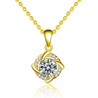 Sterling Silver Windmill Moissanite Necklace Women's Pendant-[D-color Moissanite] 1-carat necklace in gold  925 silver