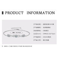 S925 Sterling Silver Four-Leaf Clover Moissanite Bracelet for Women-Eternal Symbol Bracelet [White Gold]  925 Silver