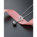 wholesale S925 Silver Fashion Diamond-Studded Fresh and Delicate Pearl Shell Bead Necklace, Korean Style Zircon Collarbone Chain, Elegant and Popular Pendant for Women-0-2