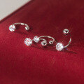 wholesale S925 Sterling Silver Diamond-Inlaid Threaded Earrings, Ins Style, Niche Design, Fresh and Elegant Women's Ear Accessories M04062-0-0