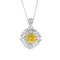 Sterling Silver Full Diamond Iced Cut Pendant Necklace, Wholesale Cross-Border Hot Seller-0-3