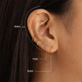 wholesale 925 Sterling Silver INS Minimalist Ear Cuff, Helix Earring, Nose Ring for Women-0-2