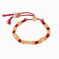 wholesale Gold-plated 925 Silver Braided Bracelet with Lucky Beads and Red Cord, Handcrafted Woven Rope Bracelet with a Light Luxury and High-End Feel-0-4