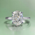 wholesale S925 Sterling Silver Jewelry New Ins Style Daily Minimalist 8*10mm Oval White Diamond Ring Women-0-0